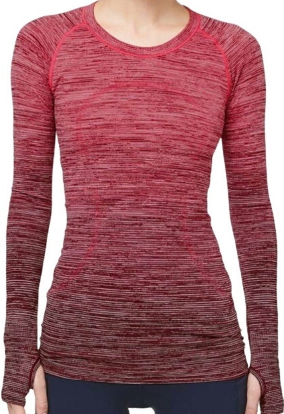 Lululemon Swiftly Tech Long Sleeve Crew Red Alert White Dark Sport Red Black 2